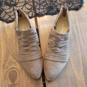 Chinese Laundry Danika Suede Taupe Ankle Bootie